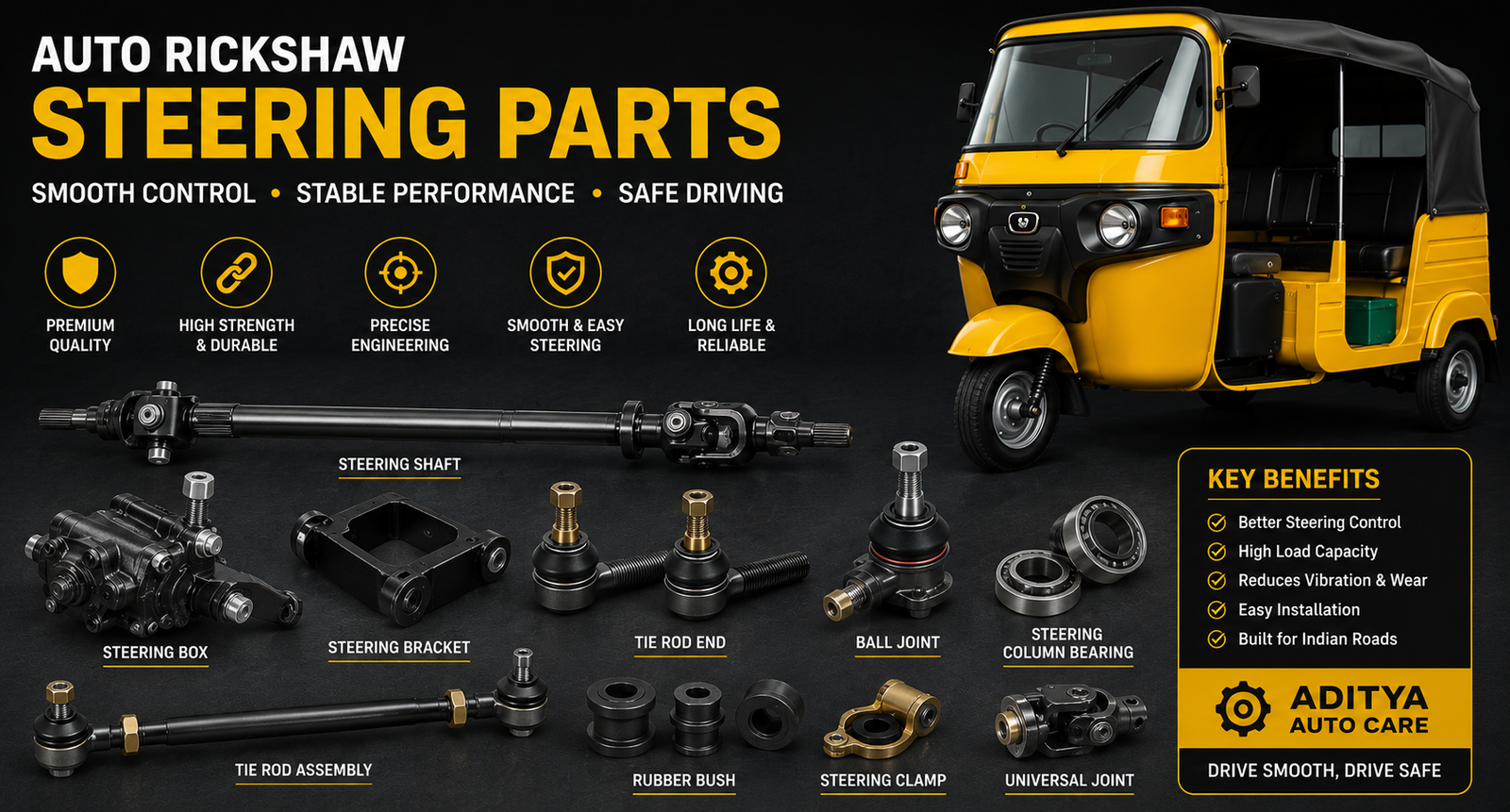 Auto Rickshaw Steering Parts