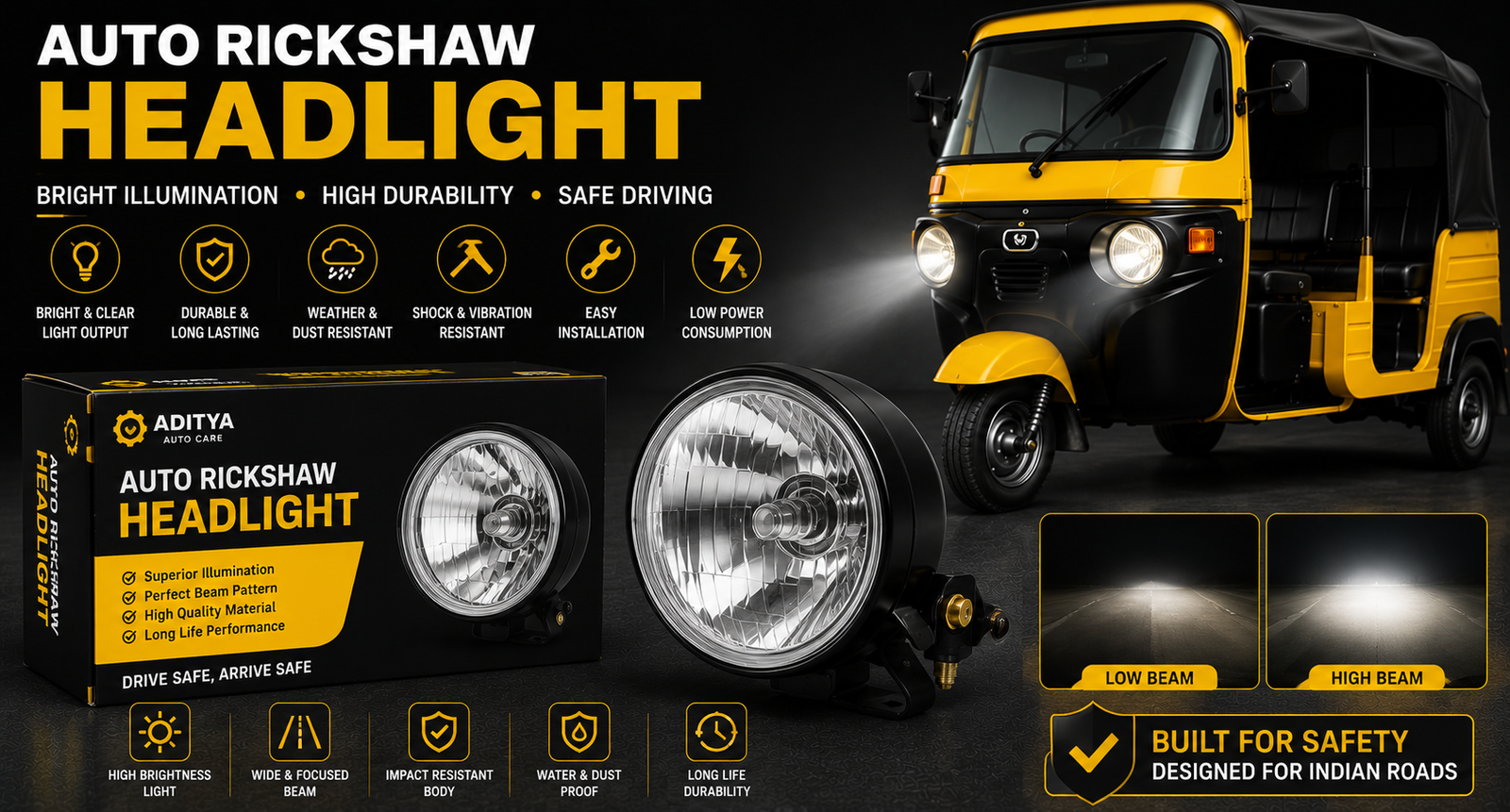 Auto Rickshaw Headlight