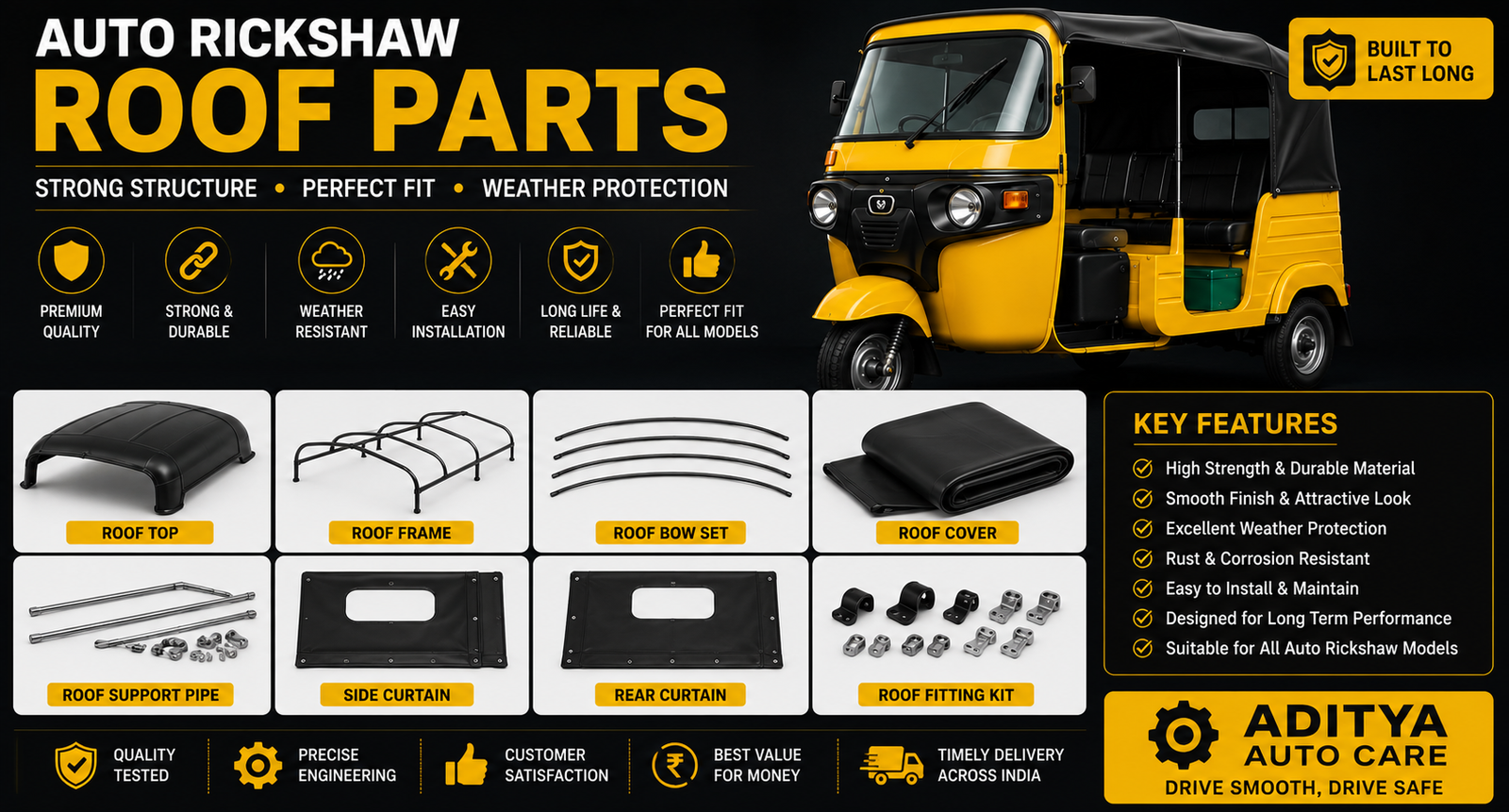 Auto Rickshaw Roof Parts