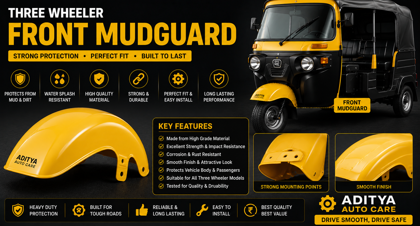 Three Wheeler Front Mudguard
